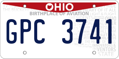 OH license plate GPC3741