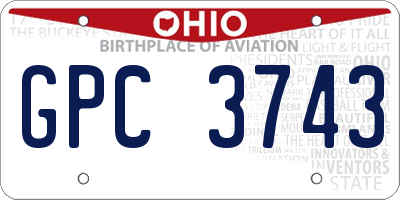 OH license plate GPC3743