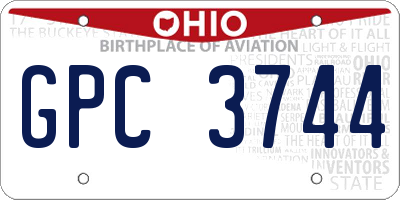 OH license plate GPC3744