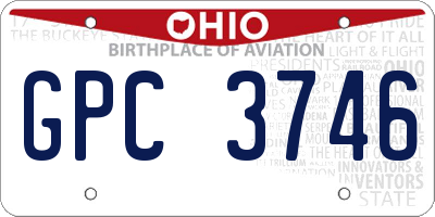 OH license plate GPC3746