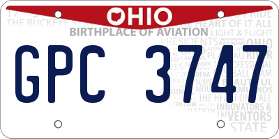 OH license plate GPC3747
