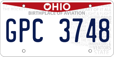 OH license plate GPC3748