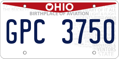 OH license plate GPC3750