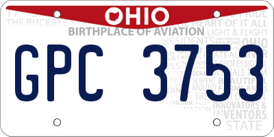 OH license plate GPC3753