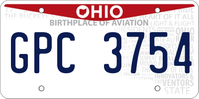 OH license plate GPC3754