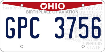 OH license plate GPC3756
