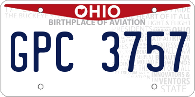 OH license plate GPC3757