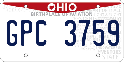OH license plate GPC3759