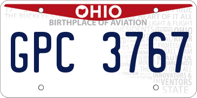 OH license plate GPC3767