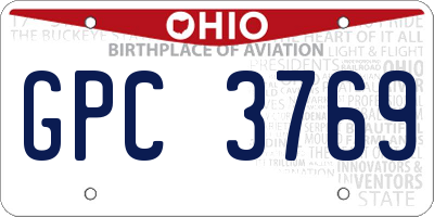 OH license plate GPC3769