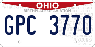 OH license plate GPC3770
