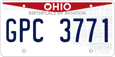 OH license plate GPC3771