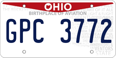 OH license plate GPC3772