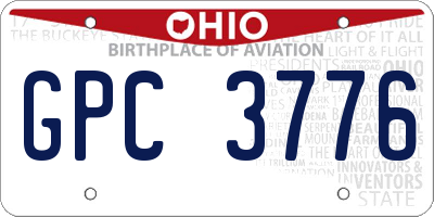 OH license plate GPC3776