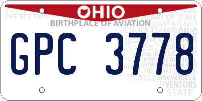 OH license plate GPC3778
