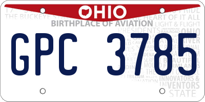 OH license plate GPC3785