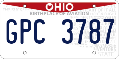OH license plate GPC3787