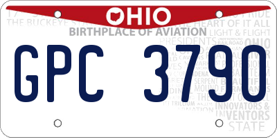 OH license plate GPC3790