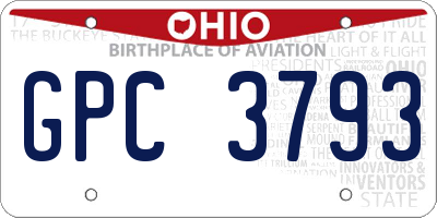 OH license plate GPC3793