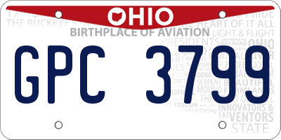 OH license plate GPC3799