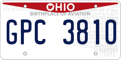 OH license plate GPC3810