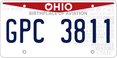 OH license plate GPC3811