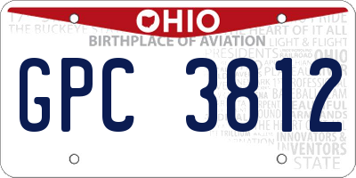 OH license plate GPC3812