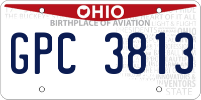 OH license plate GPC3813