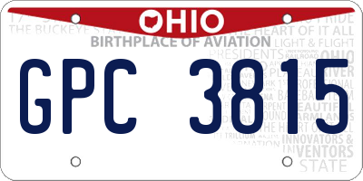 OH license plate GPC3815