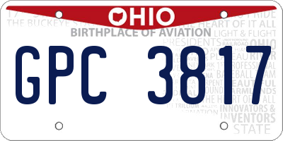 OH license plate GPC3817