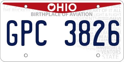 OH license plate GPC3826