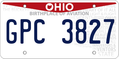 OH license plate GPC3827