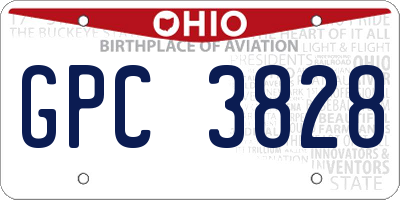OH license plate GPC3828