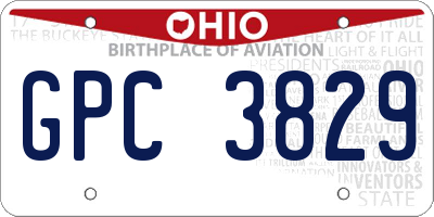 OH license plate GPC3829