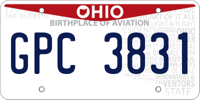 OH license plate GPC3831