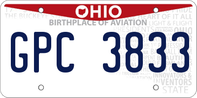 OH license plate GPC3833