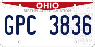 OH license plate GPC3836