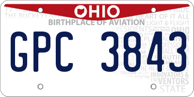 OH license plate GPC3843