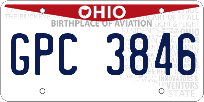 OH license plate GPC3846