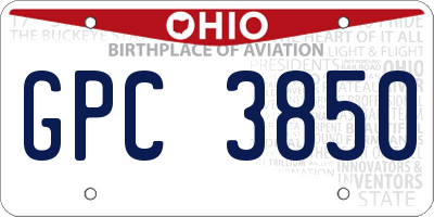 OH license plate GPC3850