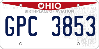 OH license plate GPC3853