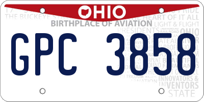 OH license plate GPC3858