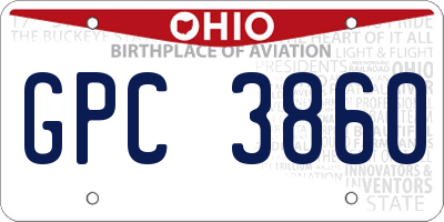 OH license plate GPC3860