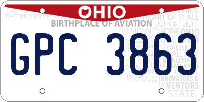 OH license plate GPC3863