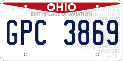 OH license plate GPC3869