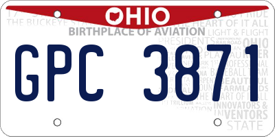 OH license plate GPC3871
