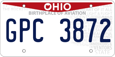 OH license plate GPC3872