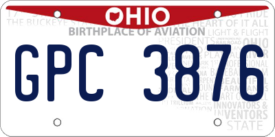 OH license plate GPC3876