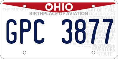 OH license plate GPC3877