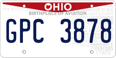OH license plate GPC3878